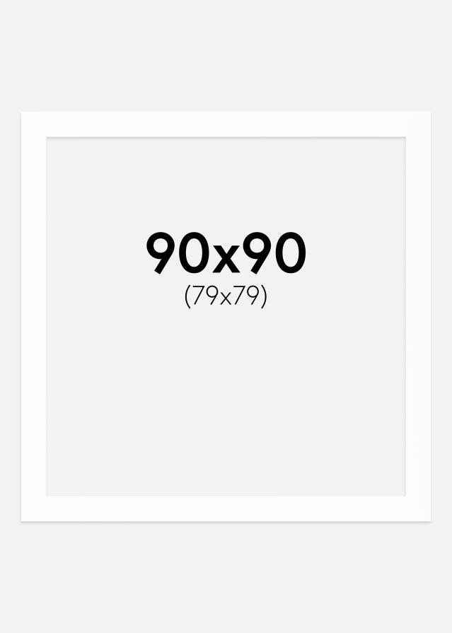 Egen tillverkning - Passepartouter Passepartout Weiß (weißer Kern) 90x90 cm (79x79)