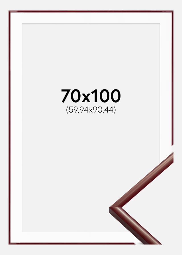 Ram med passepartou Rahmen New Lifestyle Dunkelrot 70x100 cm - Passepartout Weiß 24x36 inches