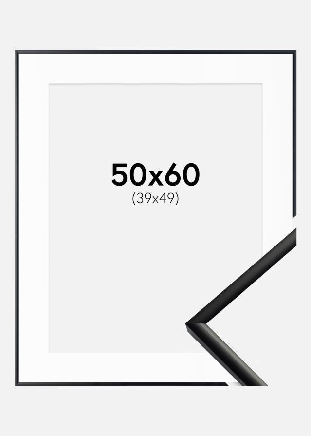 Ram med passepartou Rahmen New Lifestyle Matt Schwarz 50x60 cm - Passepartout Weiß 40x50 cm