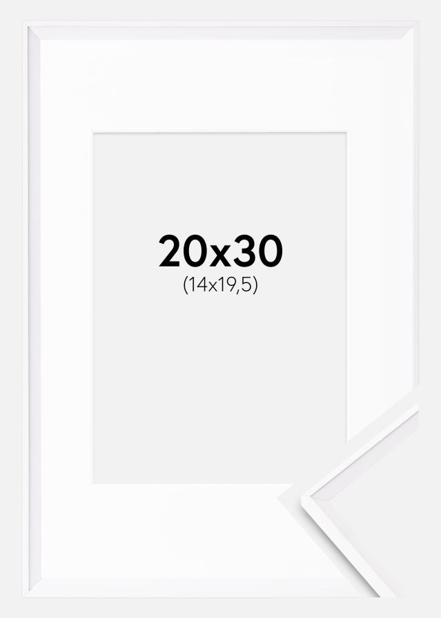 Ram med passepartou Rahmen Desire Weiß 20x30 cm - Passepartout Weiß 15x21 cm (A5)