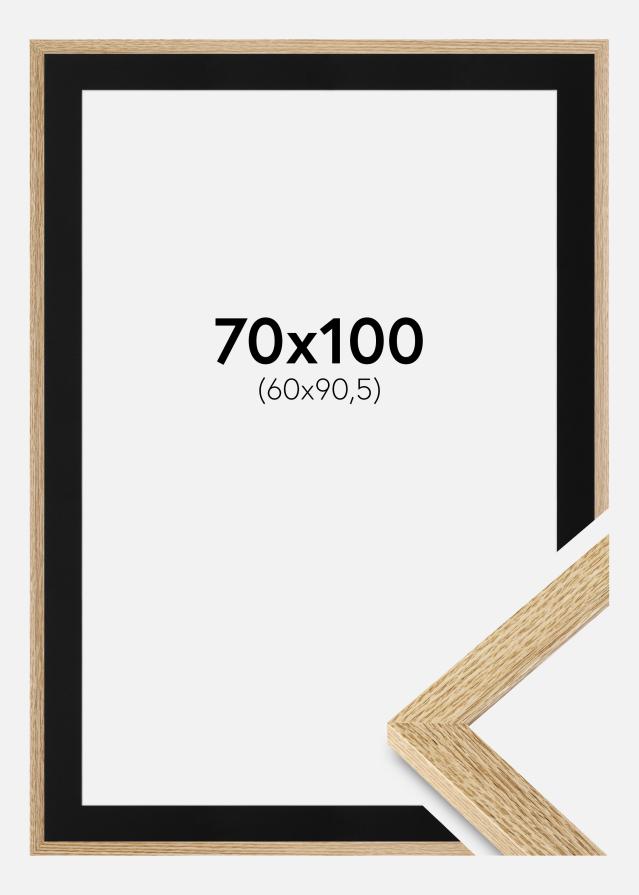 Ram med passepartou Rahmen Selection Eiche 70x100 cm - Passepartout Schwarz 61x91,5 cm