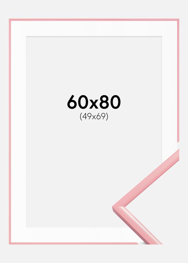 Ram med passepartou Rahmen New Lifestyle Rosa 60x80 cm - Passepartout Weiß 50x70 cm