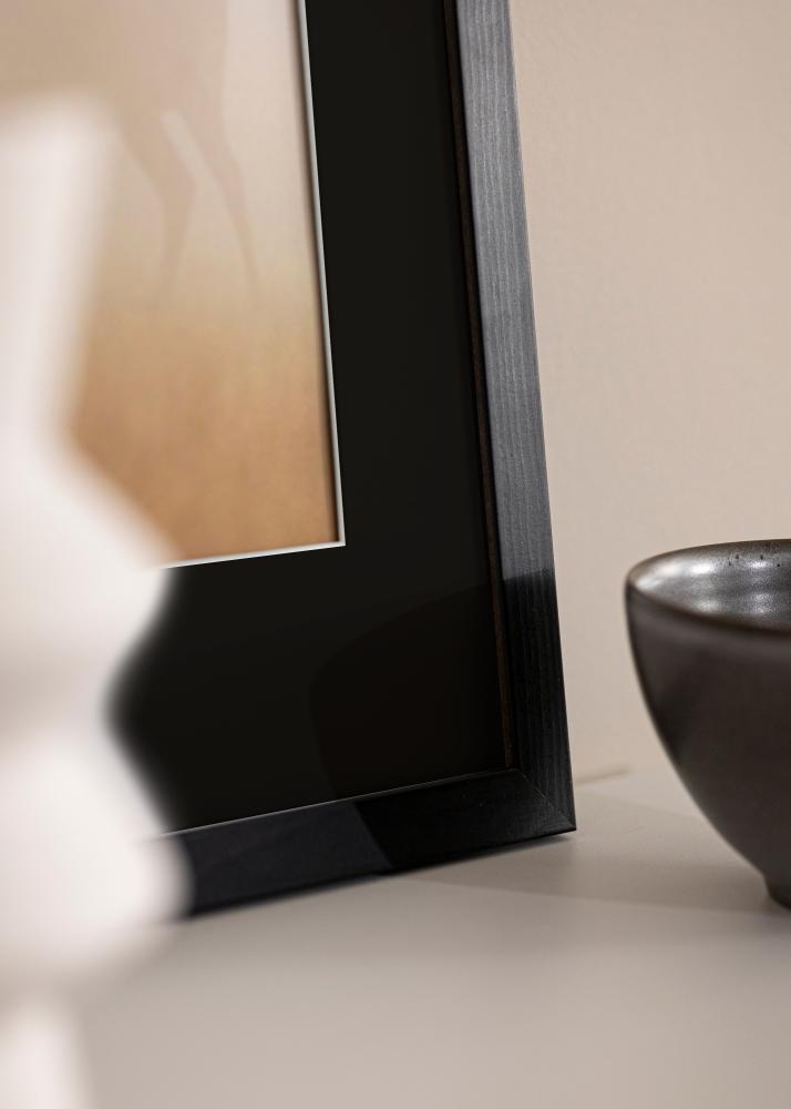 Ram med passepartou Bilderrahmen Stilren Schwarz 20x30 cm - Passepartout Schwarz 15x21 cm