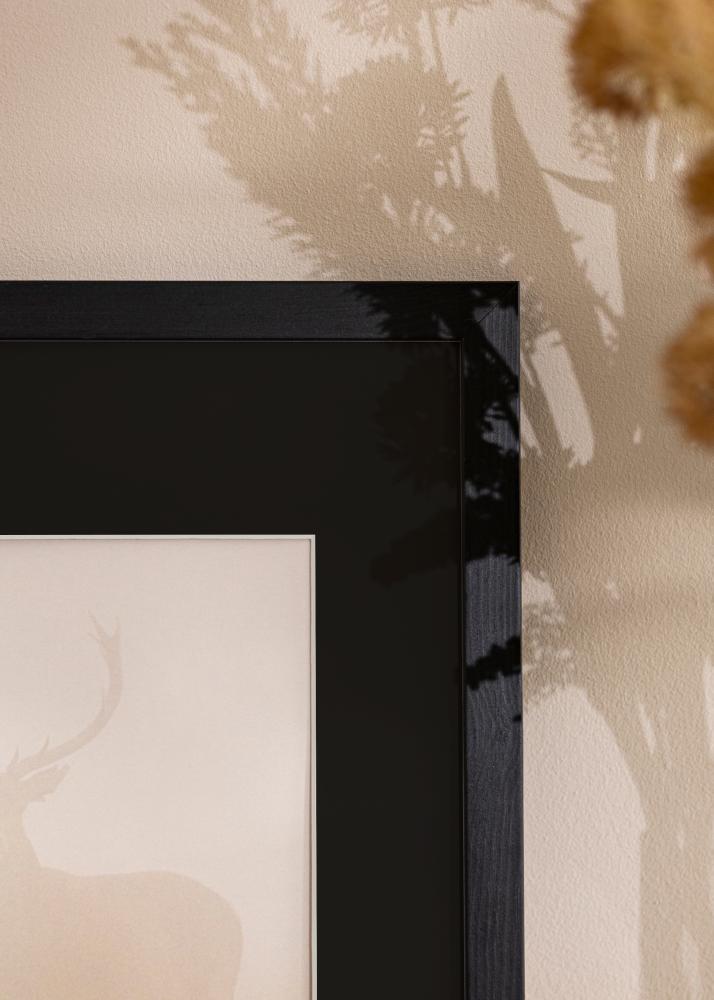 Ram med passepartou Bilderrahmen Stilren Schwarz 20x30 cm - Passepartout Schwarz 15x21 cm
