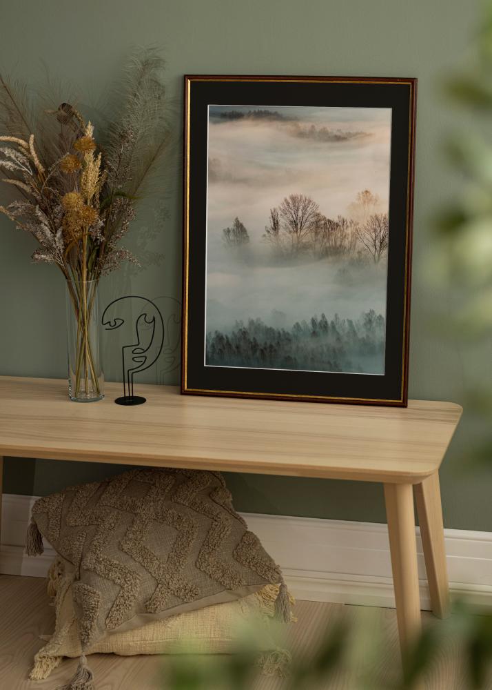 Ram med passepartou Rahmen Horndal Braun 50x60 cm - Passepartout Schwarz 40x50 cm