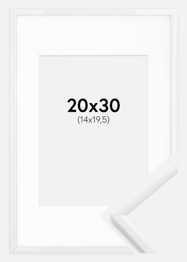 Ram med passepartou Rahmen New Lifestyle Weiß 20x30 cm - Passepartout Weiß 15x21 cm (A5)