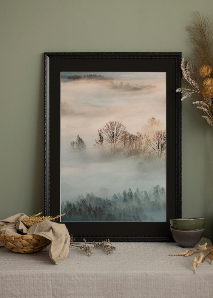 Ram med passepartou Rahmen Abisko Schwarz 30x40 cm - Passepartout Schwarz 18x27 cm