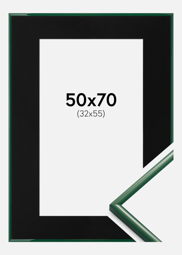 Ram med passepartou Rahmen New Lifestyle Moss Green 50x70 cm - Passepartout Schwarz 33x56 cm