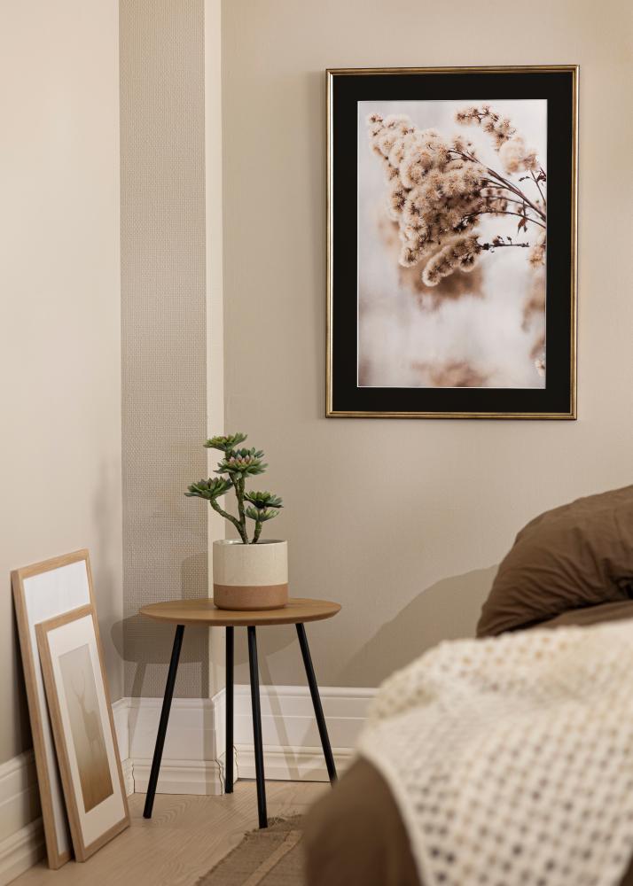 Ram med passepartou Rahmen Horndal Gold 24x30 cm - Passepartout Schwarz 18x24 cm