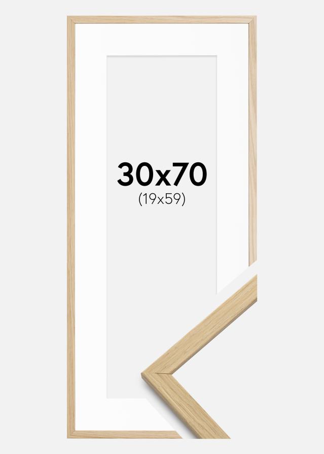 Ram med passepartou Rahmen Edsbyn Eiche 30x70 cm - Passepartout Weiß 20x60 cm