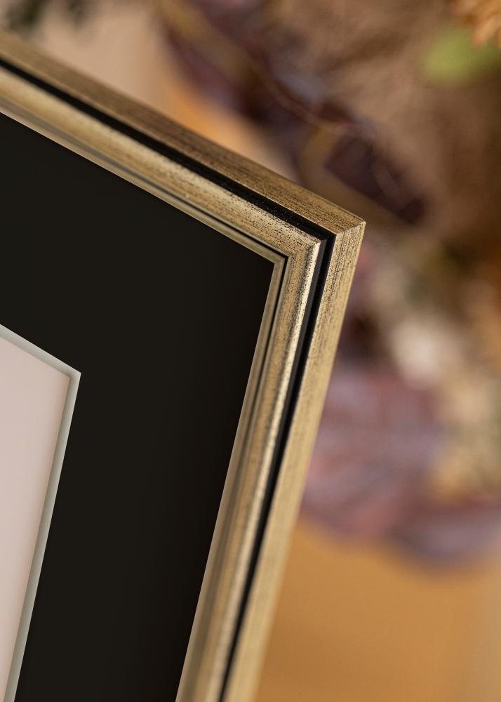 Ram med passepartou Rahmen Horndal Silber 24x30 cm - Passepartout Schwarz 18x24 cm