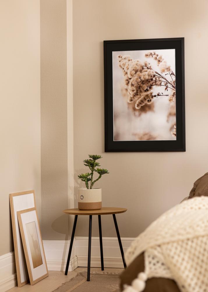 Ram med passepartou Bilderrahmen Stilren Schwarz 20x30 cm - Passepartout Schwarz 15x21 cm