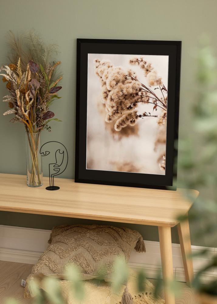 Ram med passepartou Bilderrahmen Stilren Schwarz 20x30 cm - Passepartout Schwarz 15x21 cm