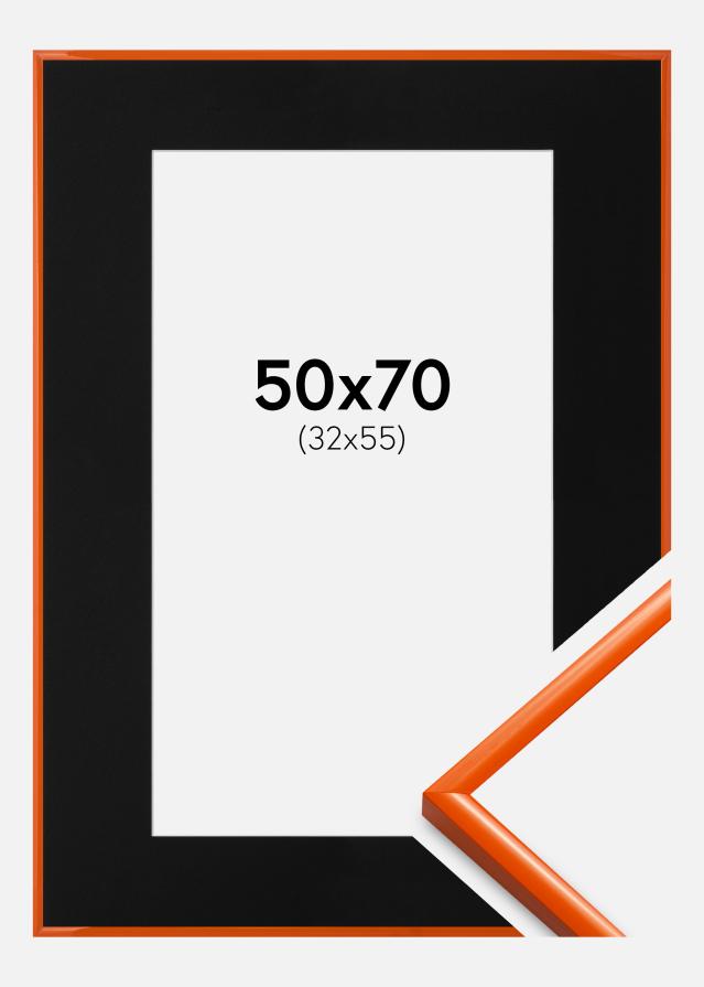 Ram med passepartou Rahmen New Lifestyle Orange 50x70 cm - Passepartout Schwarz 33x56 cm