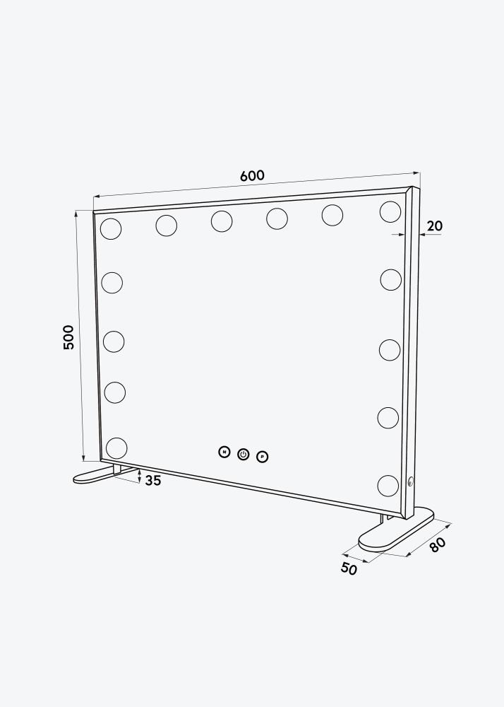 KAILA KAILA Kosmetikspiegel Hollywood 14 Roségold 60x50 cm