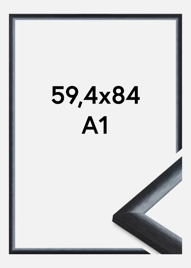 Jämtlands Ramfabrik Rahmen Cornwall Acrylglas Schwarz 59,4x84,1 cm (A1)