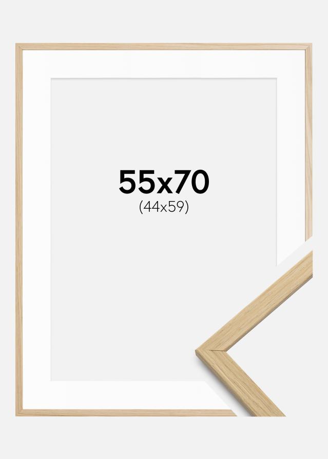 Ram med passepartou Rahmen Edsbyn Eiche 55x70 cm - Passepartout Weiß 45x60 cm