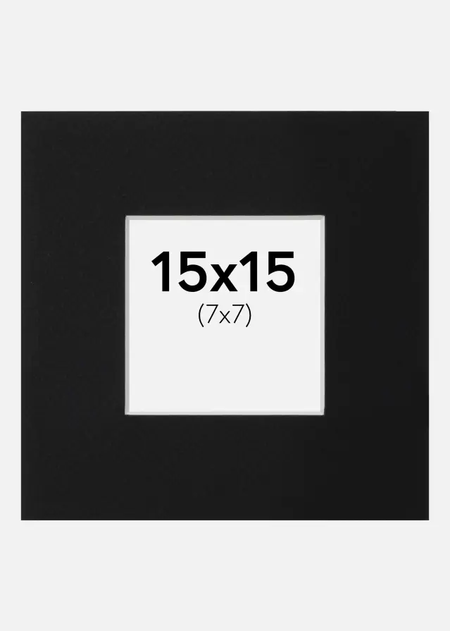 Artlink Passepartout Schwarz Standard (weißer Kern) 15x15 cm (7x7)