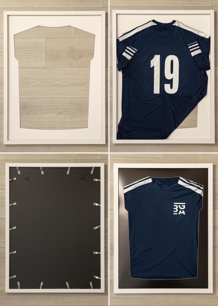 ID Factory Rahmen Trikotrahmen Acrylglas Weiß/Schwarz 60x80 cm