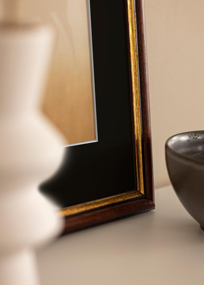 Ram med passepartou Rahmen Siljan Braun 60x60 cm - Passepartout Schwarz 50x50 cm