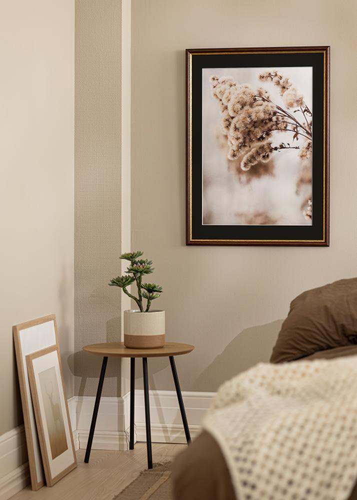 Ram med passepartou Rahmen Siljan Braun 60x60 cm - Passepartout Schwarz 50x50 cm