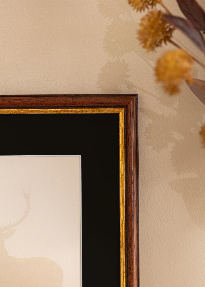 Ram med passepartou Rahmen Siljan Braun 60x60 cm - Passepartout Schwarz 50x50 cm