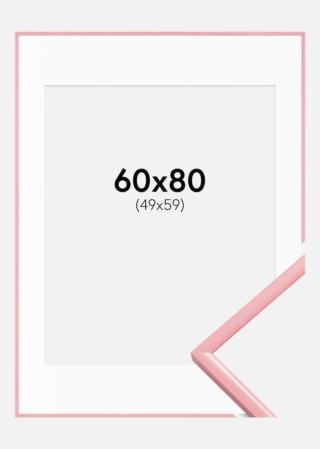 Ram med passepartou Rahmen New Lifestyle Rosa 60x80 cm - Passepartout Weiß 50x60 cm