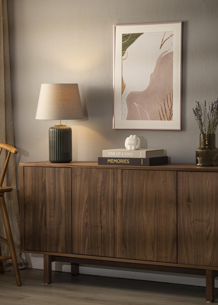 Ram med passepartou Rahmen Scandi Roségold 70x100 cm - Passepartout Weiß 24x36 inches