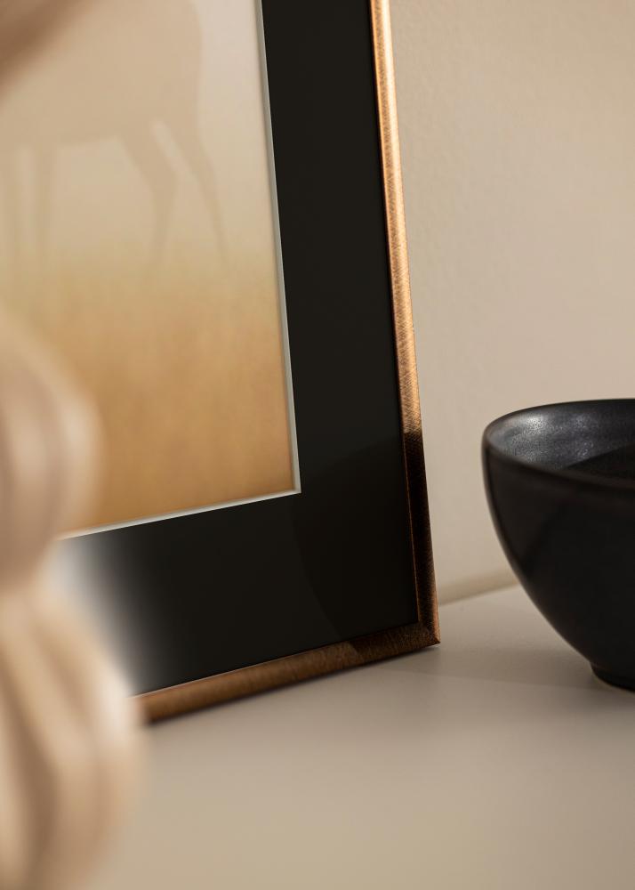 Ram med passepartou Rahmen New Lifestyle Bronze 60x80 cm - Passepartout Schwarz 50x65 cm