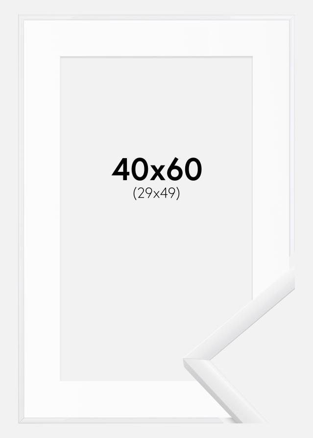 Ram med passepartou Rahmen New Lifestyle Weiß 40x60 cm - Passepartout Weiß 30x50 cm