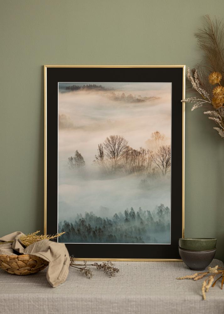 Ram med passepartou Rahmen New Lifestyle Gold 70x100 cm - Passepartout Schwarz 24x36 inches