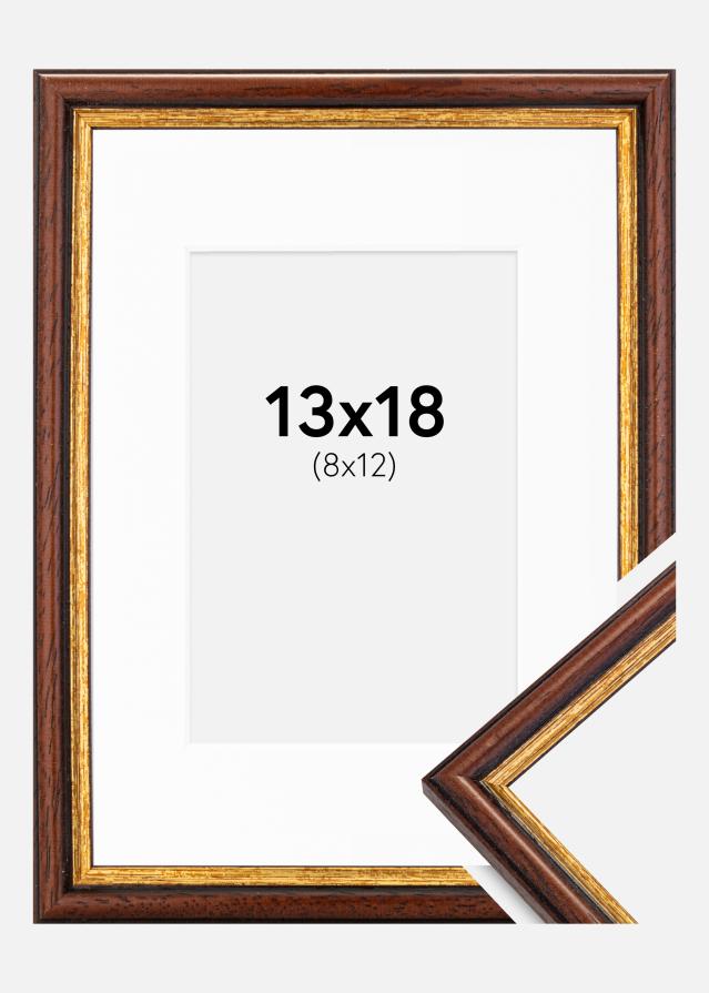 Ram med passepartou Rahmen Horndal Braun 13x18 cm - Passepartout Weiß 9x13 cm