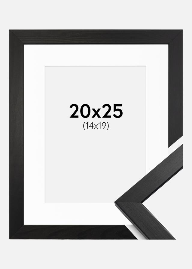 Ram med passepartou Rahmen Stilren Schwarz 20x25 cm - Passepartout Weiß 15x20 cm