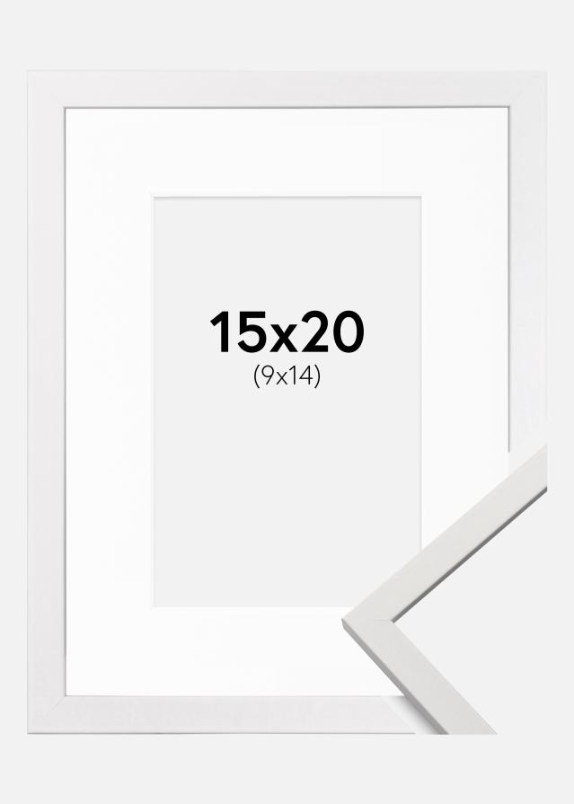 Ram med passepartou Rahmen Edsbyn Weiß 15x20 cm - Passepartout Weiß 10x15 cm