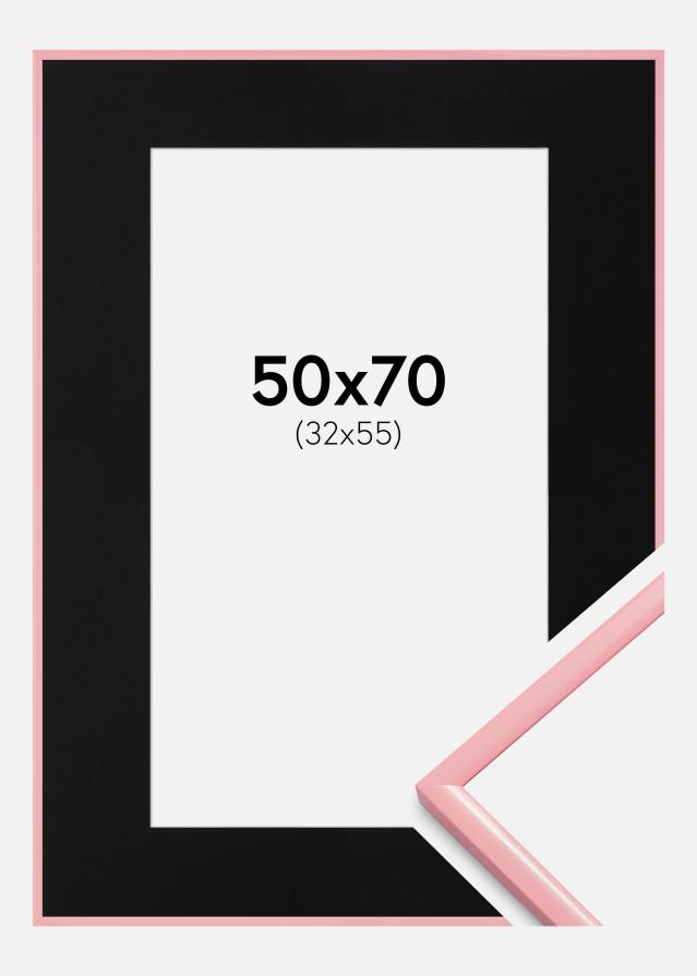Ram med passepartou Rahmen New Lifestyle Rosa 50x70 cm - Passepartout Schwarz 33x56 cm