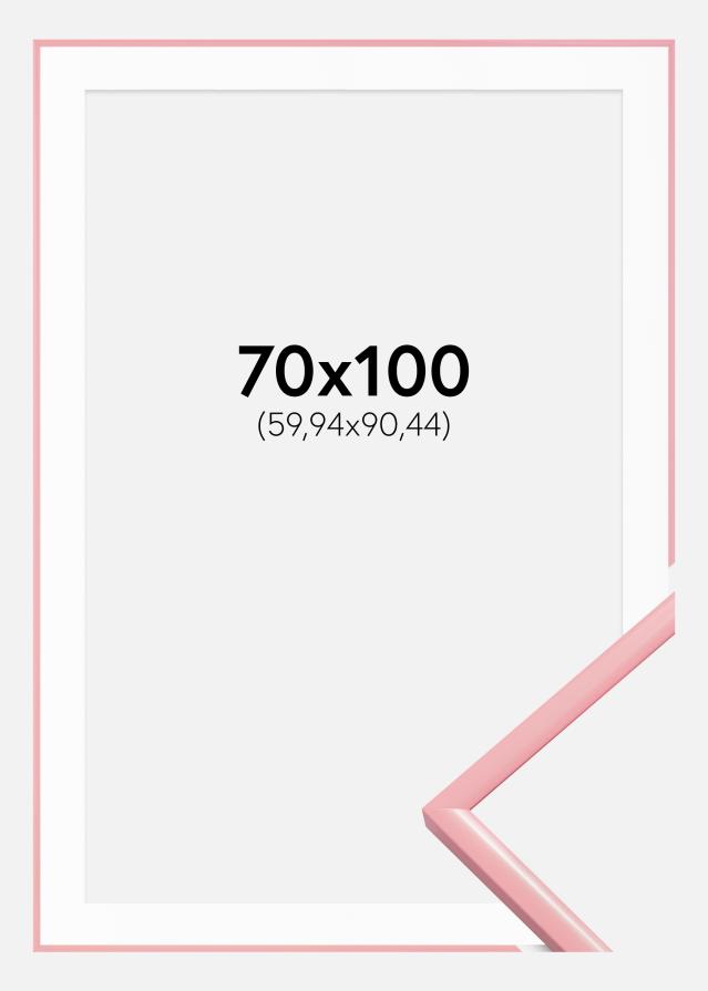 Ram med passepartou Rahmen New Lifestyle Rosa 70x100 cm - Passepartout Weiß 24x36 inches