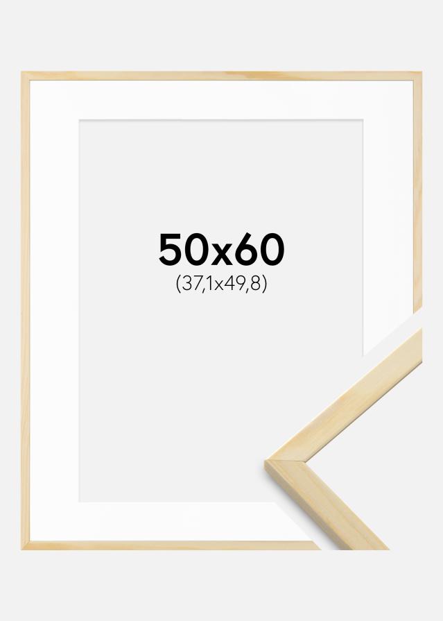 Ram med passepartou Rahmen Galant Kiefer 50x60 cm - Passepartout Weiß 15x20 inches