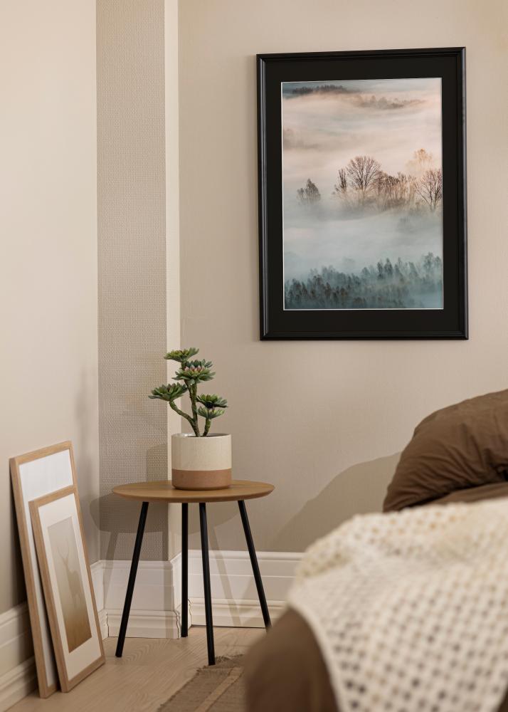 Ram med passepartou Rahmen Siljan Schwarz 60x60 cm - Passepartout Schwarz 50x50 cm