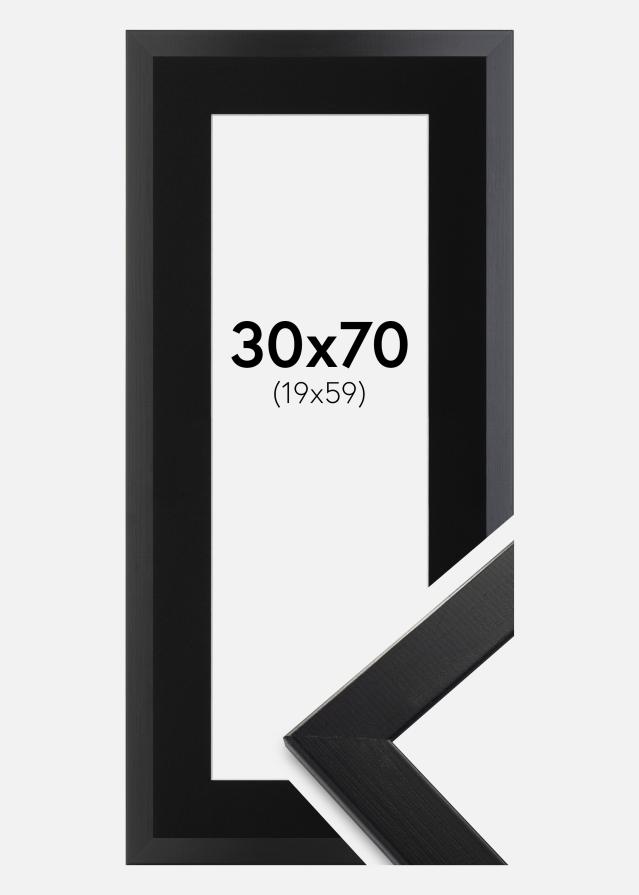 Ram med passepartou Rahmen Trendline Schwarz 30x70 cm - Passepartout Schwarz 20x60 cm