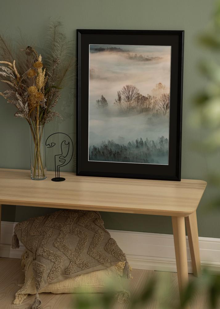 Ram med passepartou Rahmen Siljan Schwarz 60x60 cm - Passepartout Schwarz 50x50 cm