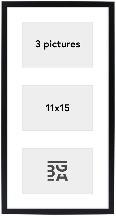 Galleri 1 Edsbyn Collage-Rahmen XVII Schwarz - 3 Bilder (11x15 cm)