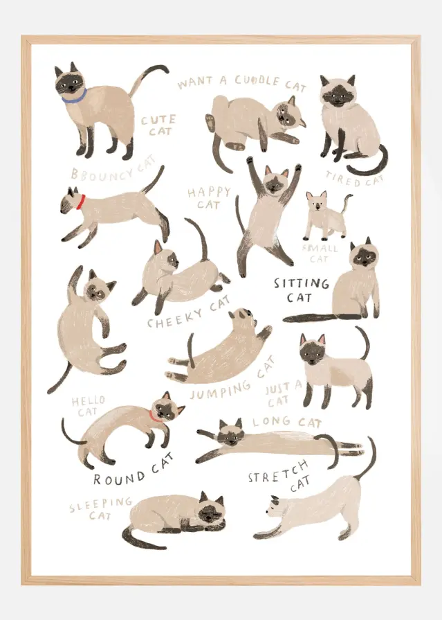 Bildverkstad Siamese Cat Print Poster