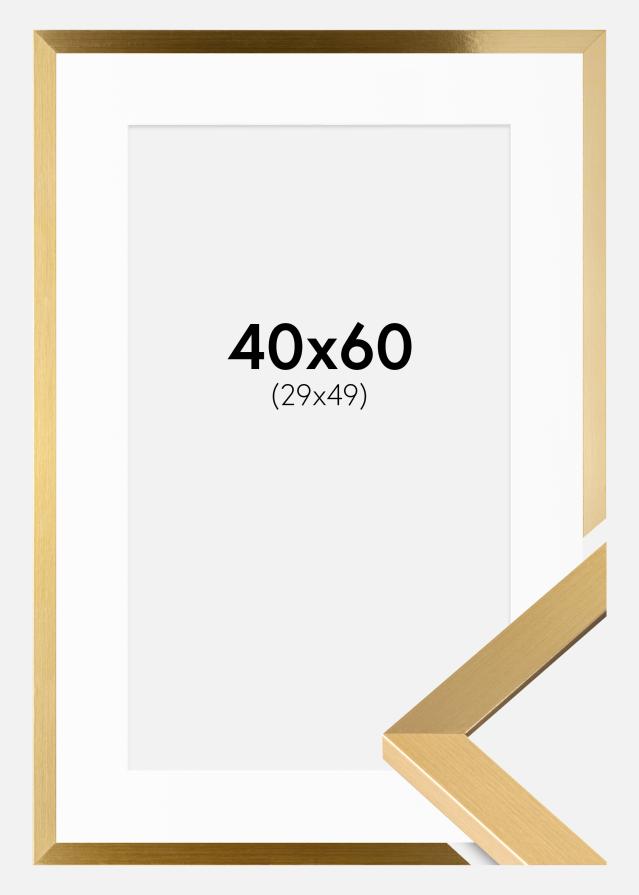 Ram med passepartou Rahmen Selection Gold 40x60 cm - Passepartout Weiß 30x50 cm