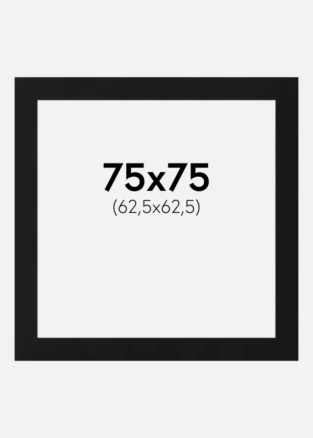 Artlink Passepartout Schwarz Standard (weißer Kern) 75x75 cm (62,5x62,5)