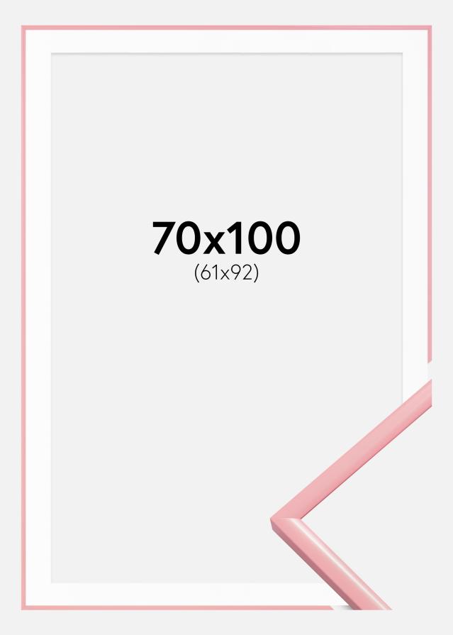 Ram med passepartou Rahmen New Lifestyle Rosa 70x100 cm - Passepartout Weiß 62x93 cm