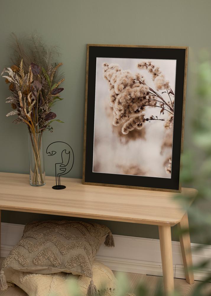 Ram med passepartou Rahmen Galant Gold 30x40 cm - Passepartout Schwarz 21x29,7 cm