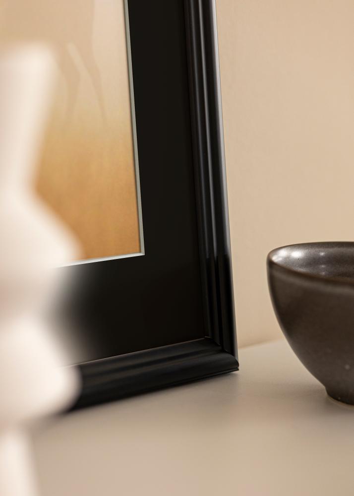 Ram med passepartou Rahmen Siljan Schwarz 60x60 cm - Passepartout Schwarz 50x50 cm