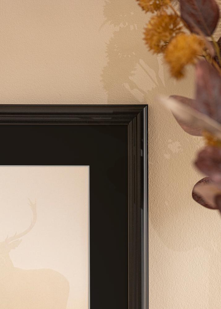 Ram med passepartou Rahmen Siljan Schwarz 60x60 cm - Passepartout Schwarz 50x50 cm