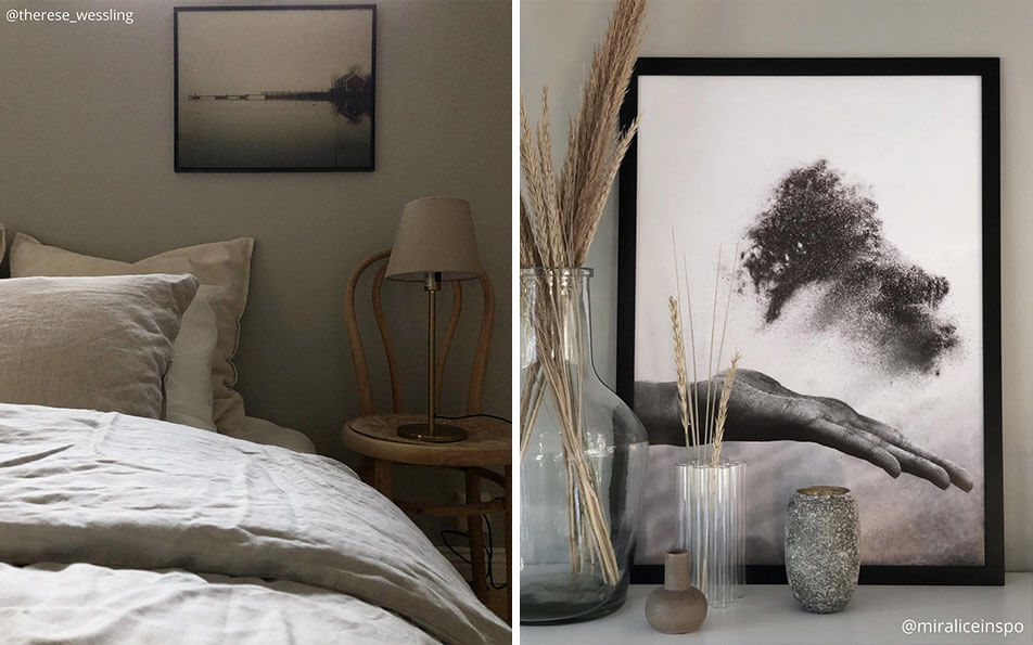 Schwarze Bilderrahmen - naturnahe Poster