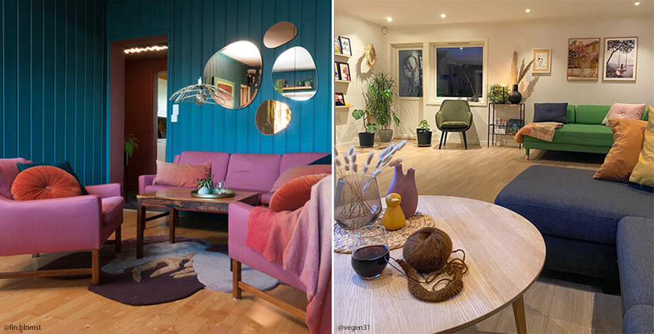 Einrichtung im Wohnzimmer - farbenfroh und lebendig